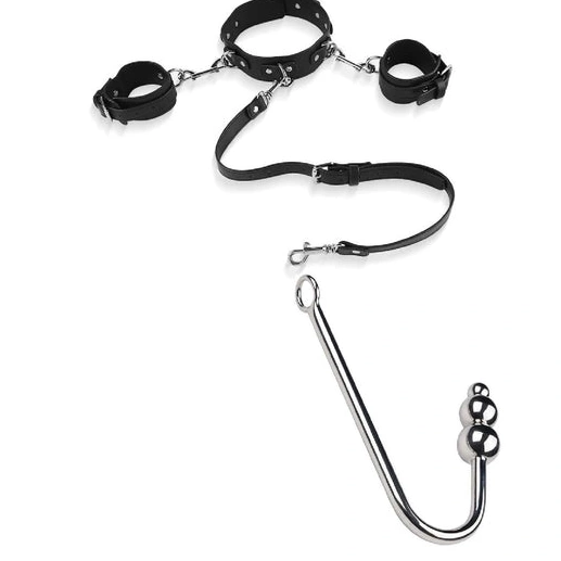 Collar with 5334 and Cuffs Elegant Beaded Hook Anal 0801